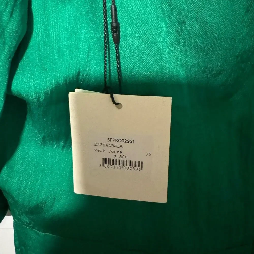 Sandro Falbala Embellished Cutout Green Midi Dress Size 36 NWT Retail $580 - Picture 7 of 11